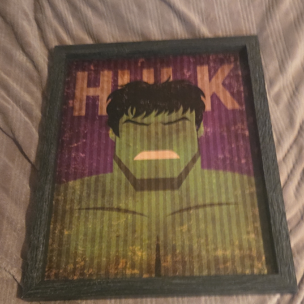Marvel Hulk Framed Art - Green and Purple